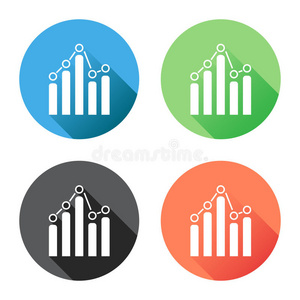 图表图形图标与长阴影。
