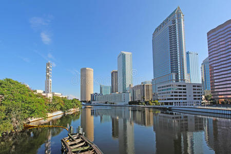 市中心 摩天大楼 公园 办公室 天际线 风景 建筑学 佛罗里达州