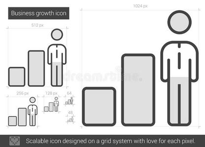 业务增长线图标。