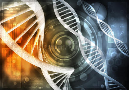 DNA分子背景，三维渲染
