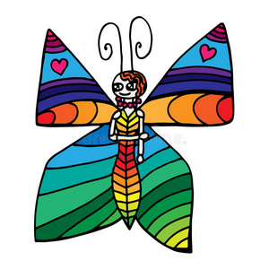 彩色蝴蝶用于纹身，着色书