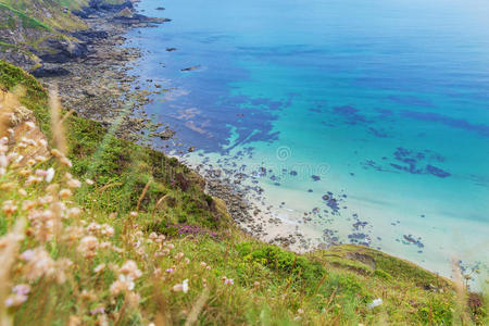 英国 海景 海滩 海岸线 悬崖 康沃尔语 国家 地点 大西洋