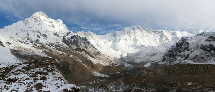 美女 冰川 国家的 保护 全景图 喜马拉雅山 早晨 尼泊尔