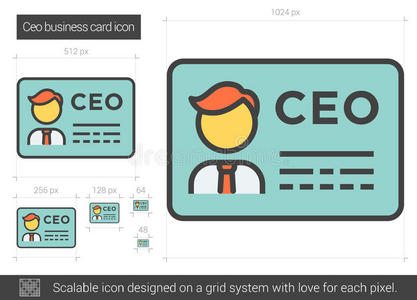 首席执行官名片线图标。