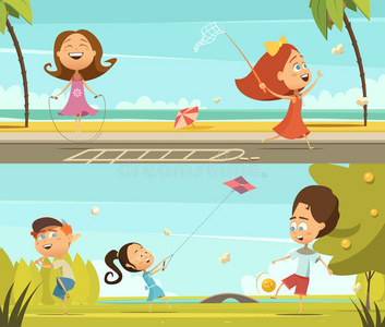 书签 小孩 要素 游戏 儿童 飞行 插图 教育 广告 蝴蝶