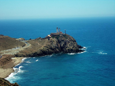 半岛 海洋 地形 旅游业 灯塔 入口 西班牙 阿尔梅里亚