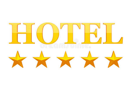 五星级酒店标志. 三维渲染照片