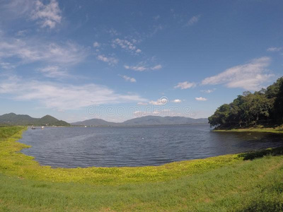 自然 湿地 天空 皮重 入口 水库 地平线 摔倒 水坝 小山