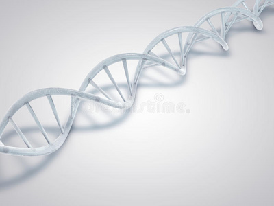 在蓝色背景上的 dna 双螺旋结构分子.