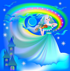 仙女 插图 魔术 小孩 活动 卡通 童年 幻想 神秘 梦想