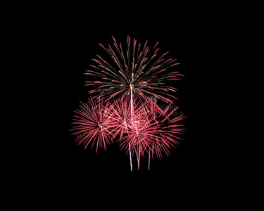 孤立在黑色的烟花图片