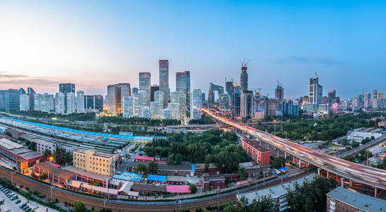 中国北京城市景观的鸟瞰图