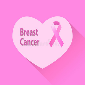 乳腺癌意识粉红色丝带。