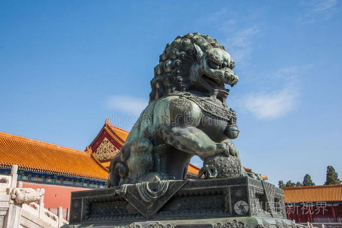 北京故宫博物院在铜狮庙前