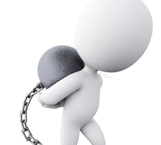 3d用铁球捆绑惩罚罪犯.照片