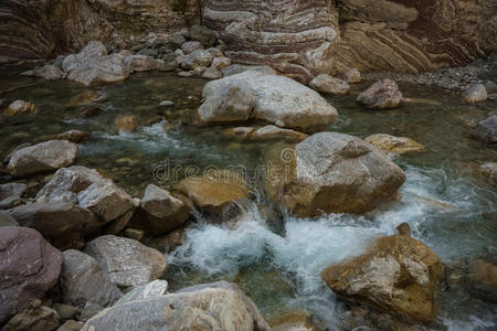 岩石 自然 希腊 级联 场景 河滨 白内障 风景 国家 峡谷