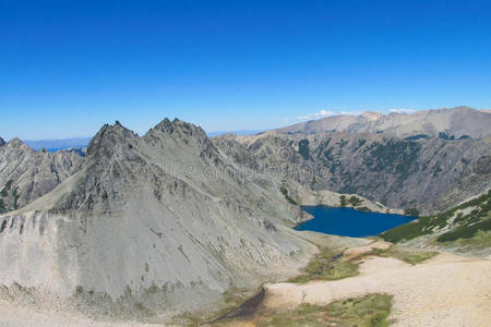 塞罗山脉安第斯山脉和湖泊，阿根廷