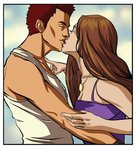 超激情吻胸漫画接吻情侣照片