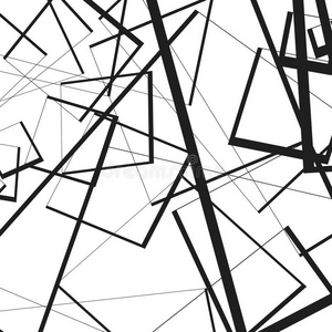 几何插图与随机,尖锐,不规则的线条. 迪照片