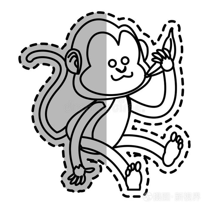 灵长类动物 招呼 动物园 猴子 可爱的 艺术 剪贴画 野生动物