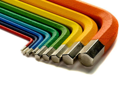 头部钥匙自行车工具包与裁剪路径六边形为修理使工作说谎向指已提到的