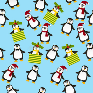 可爱的圣诞企鹅
