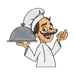 职业 烹饪 邀请 食物 插图 餐厅 演示 签名 工人 吃饭