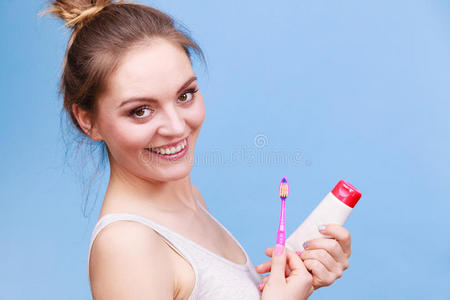 卫生 牙刷 牙科 粘贴 成人 牙托 洗涤 女孩 笑脸 牙膏