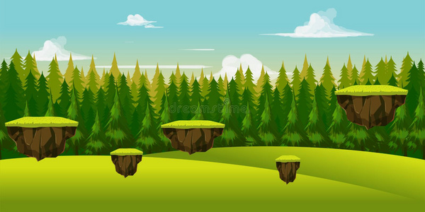 森林和山丘游戏背景