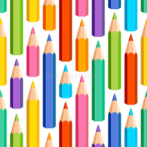 彩色铅笔的无缝图案