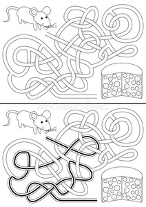 绘画 游戏 插图 作文 教育 解决方案 卡通 鼠标 迷宫