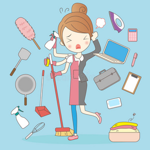 卡通超级家庭主妇的概念照片