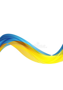 蓝色和黄色抽象波背景