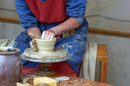 陶器 特写镜头 马努 黏土 工艺 女仆 欧洲 手册 花瓶