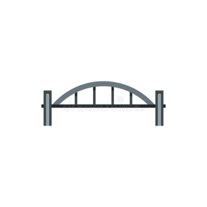 桥有拱形栏杆图标，扁平风格