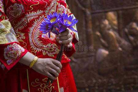 文化 女人 敬礼 崇拜 兰卡 手指 寺庙 佛教 泰国 佛陀