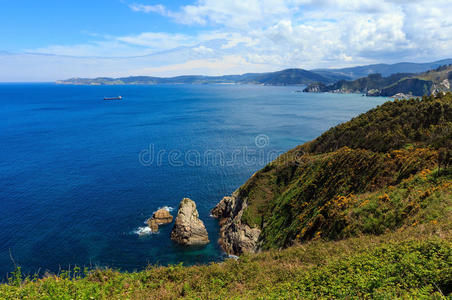 大西洋夏季海岸线。