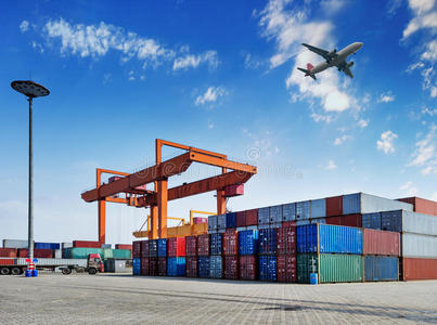 场景 物流 海事 商品 城市 货运 传送 商业 重的 加载