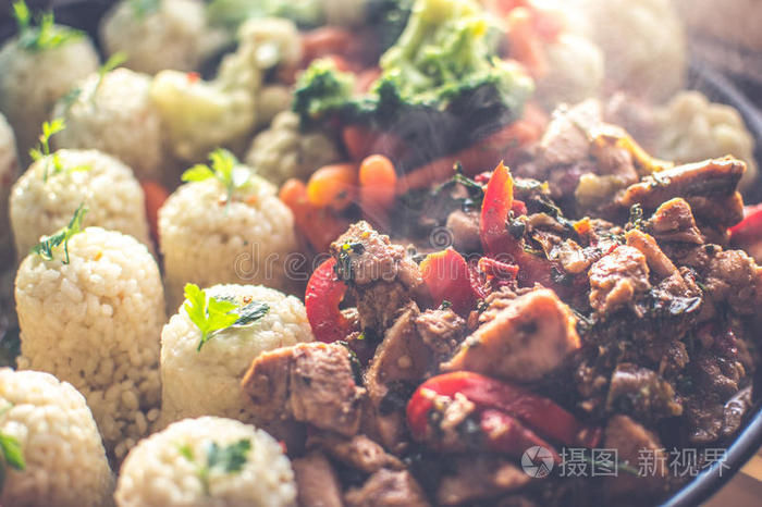 营养 香料 胡萝卜 晚餐 洋葱 胡椒粉 特写镜头 照片 粮食