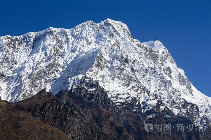 健康 徒步旅行 场景 尼泊尔人 国家的 岩石 冒险 喜马拉雅山脉