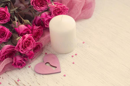 蜡烛 卡片 可可 自然 浪漫 古老的 花的 美丽的 假日