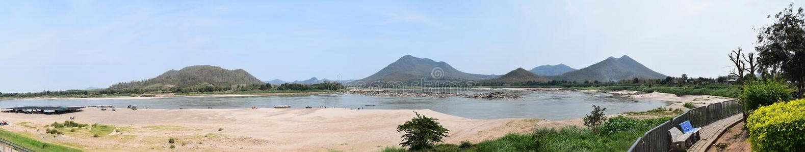 老挝 运河 风景 文化 地平线 乡村 小山 自然 吸引力