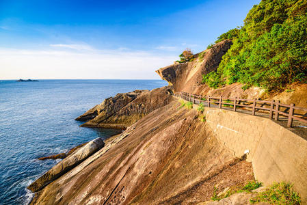 日本人 徒步旅行 沿海 海岸 场景 海滩 悬崖 亚洲 恶魔