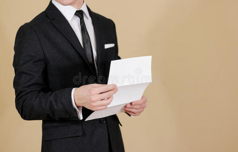 纸张 销售 手指 空的 公司 抵消 商业 小册子 男人 笔记