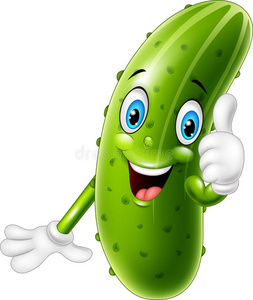卡通黄瓜竖起大拇指照片