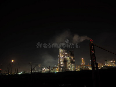 傍晚 天际线 建筑 午夜 炼油厂 工厂 风景 天空 城市景观