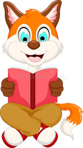 可爱的聪明狐狸读书