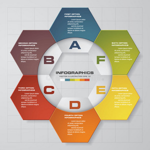 摘要6个步骤infographis元素.矢量插图。