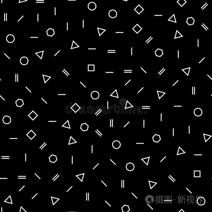 抽象几何黑白孟菲斯时尚设计模式