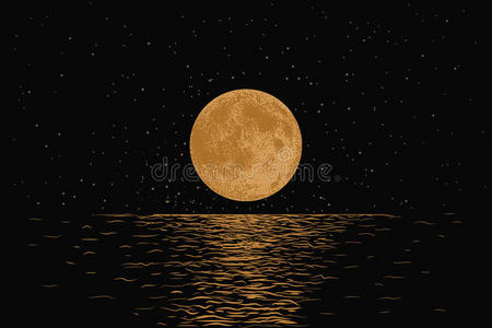 黑暗 午夜 天文学 占星术 海洋 傍晚 幻想 月亮 美丽的